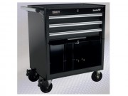 3 Drawer Rollcab with Ball Bearing Runners - Black